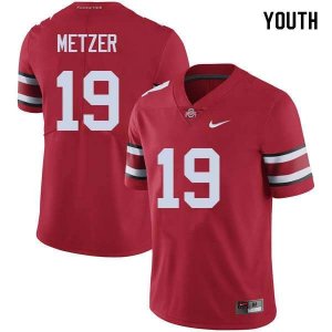 Youth Ohio State Buckeyes #19 Jake Metzer Red Nike NCAA College Football Jersey For Fans DSC0144QQ